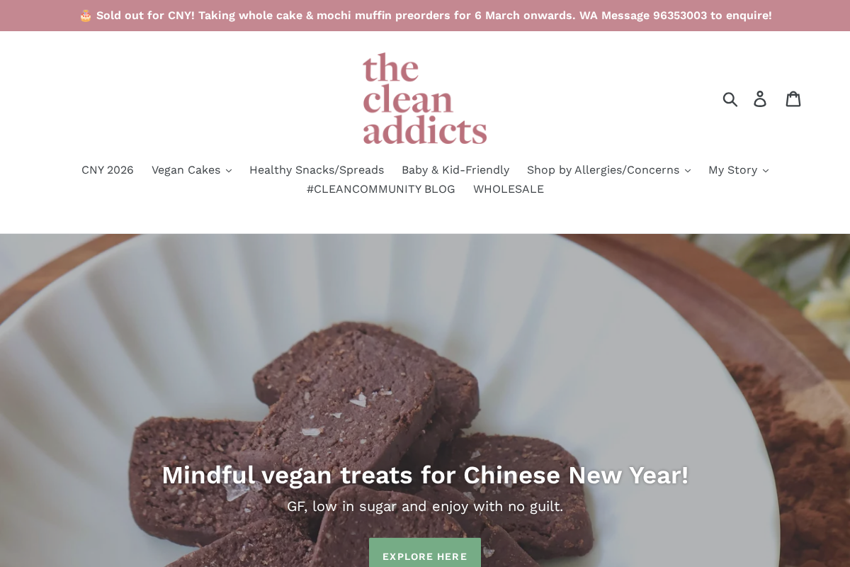 The Clean Addicts homepage screenshot