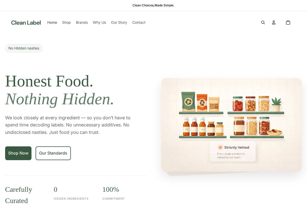 thecleanlabel.co.in homepage screenshot