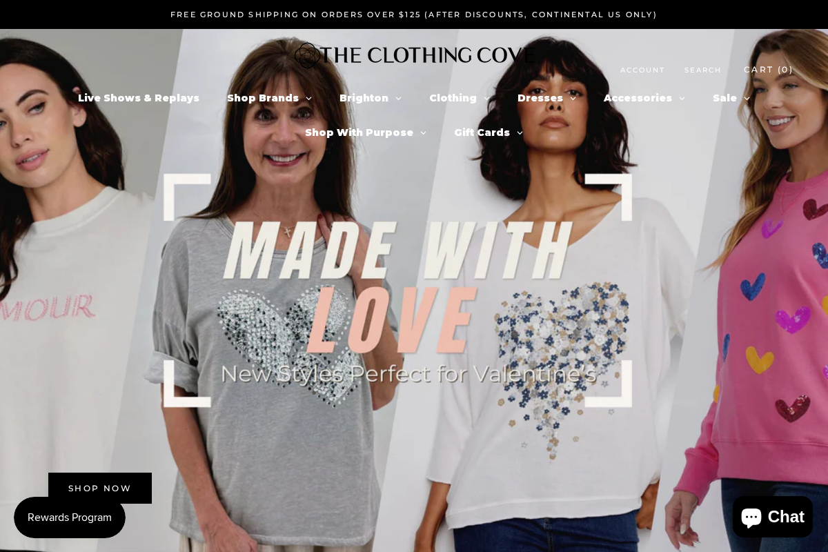 The Clothing Cove homepage screenshot