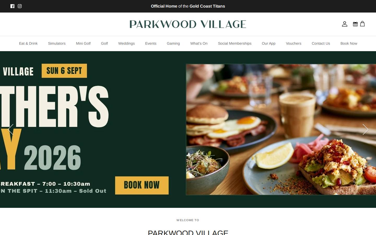 theclubparkwood.com.au homepage screenshot