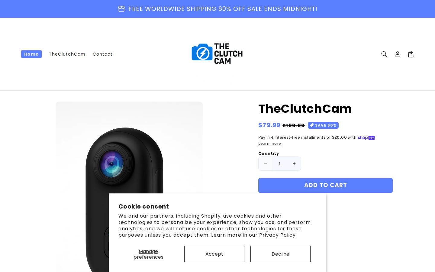 theclutchcam.com homepage screenshot