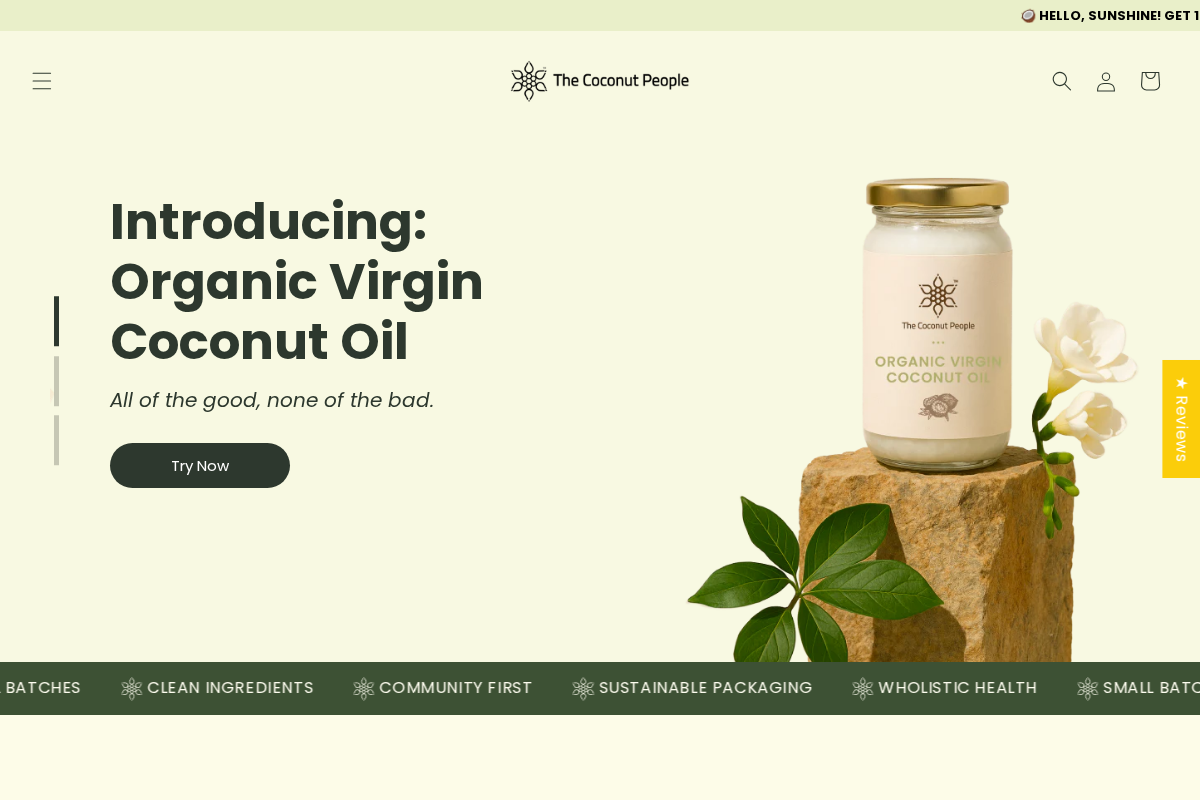 The Coconut People homepage screenshot