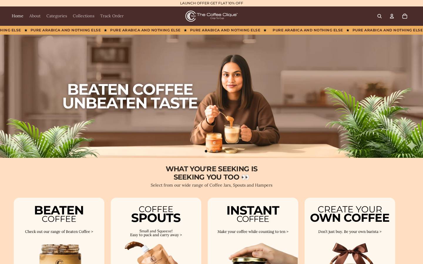 thecoffeeclique.com homepage screenshot