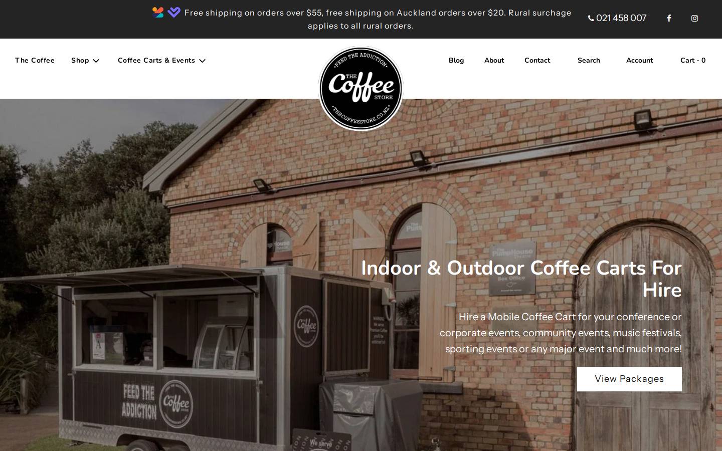 thecoffeestore.co.nz homepage screenshot