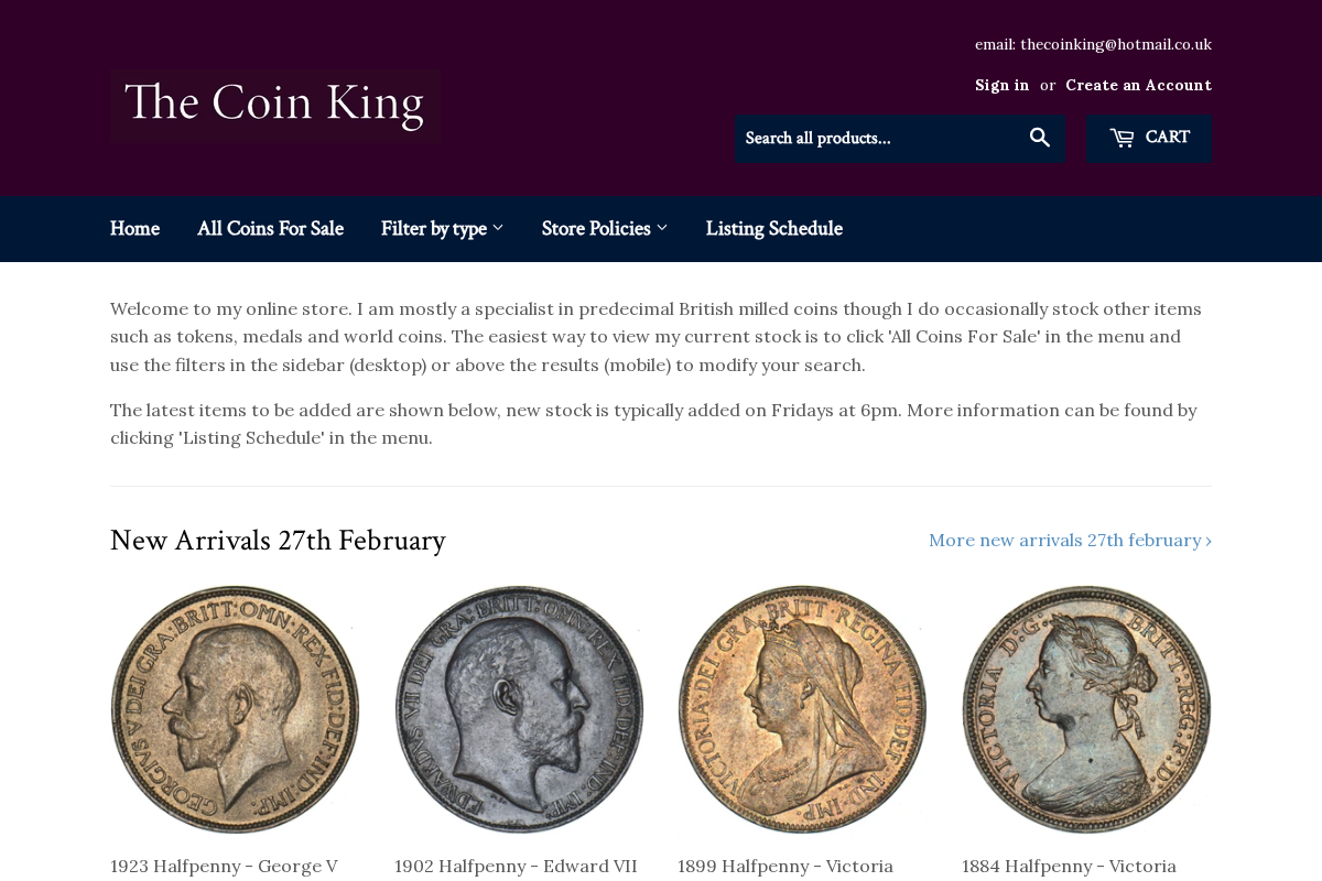 Thecoinking homepage screenshot