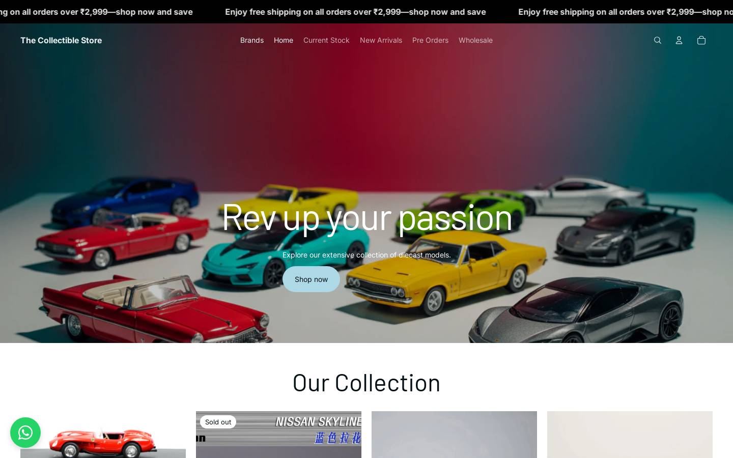 thecollectiblestore.in homepage screenshot