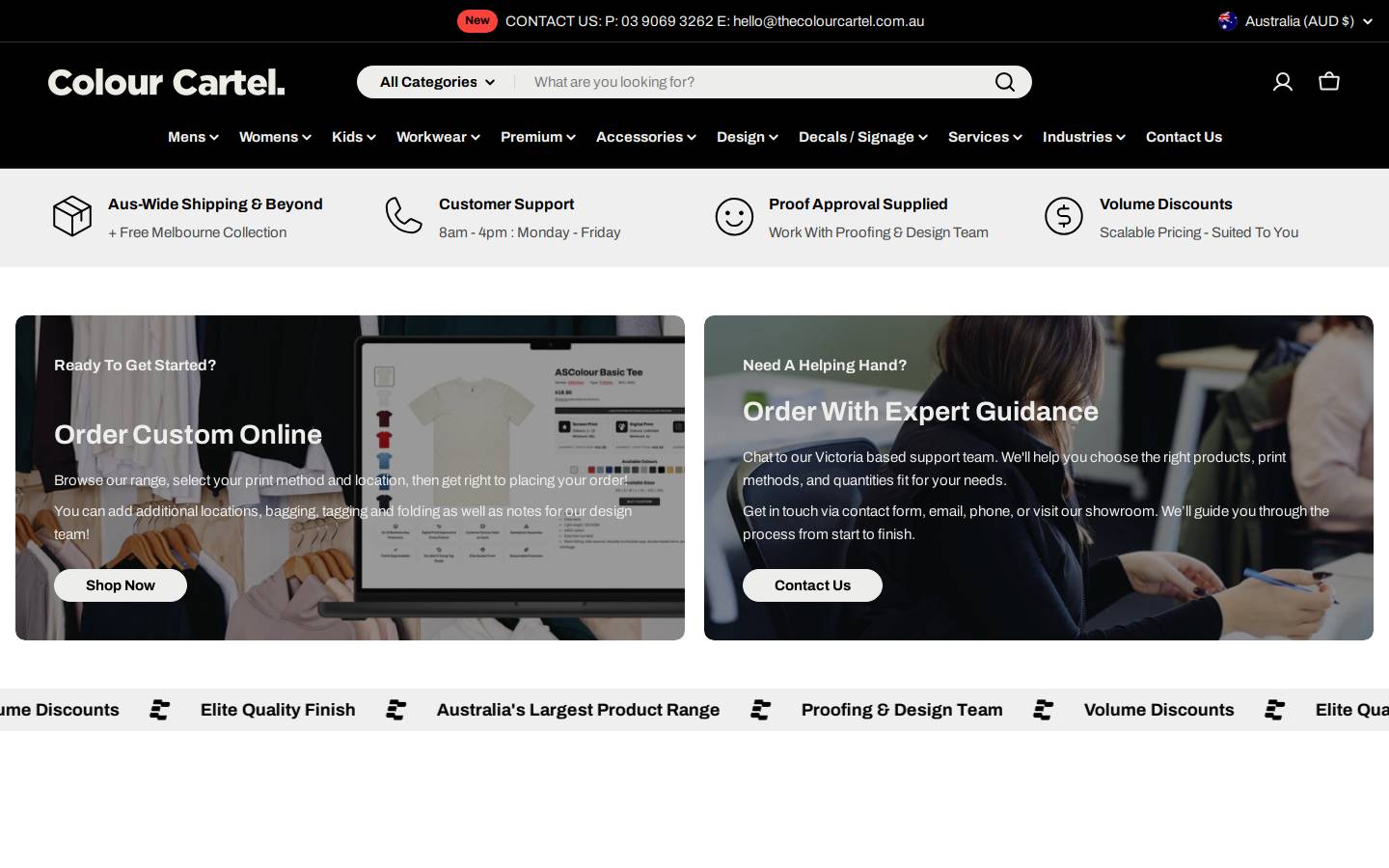 thecolourcartel.com.au homepage screenshot