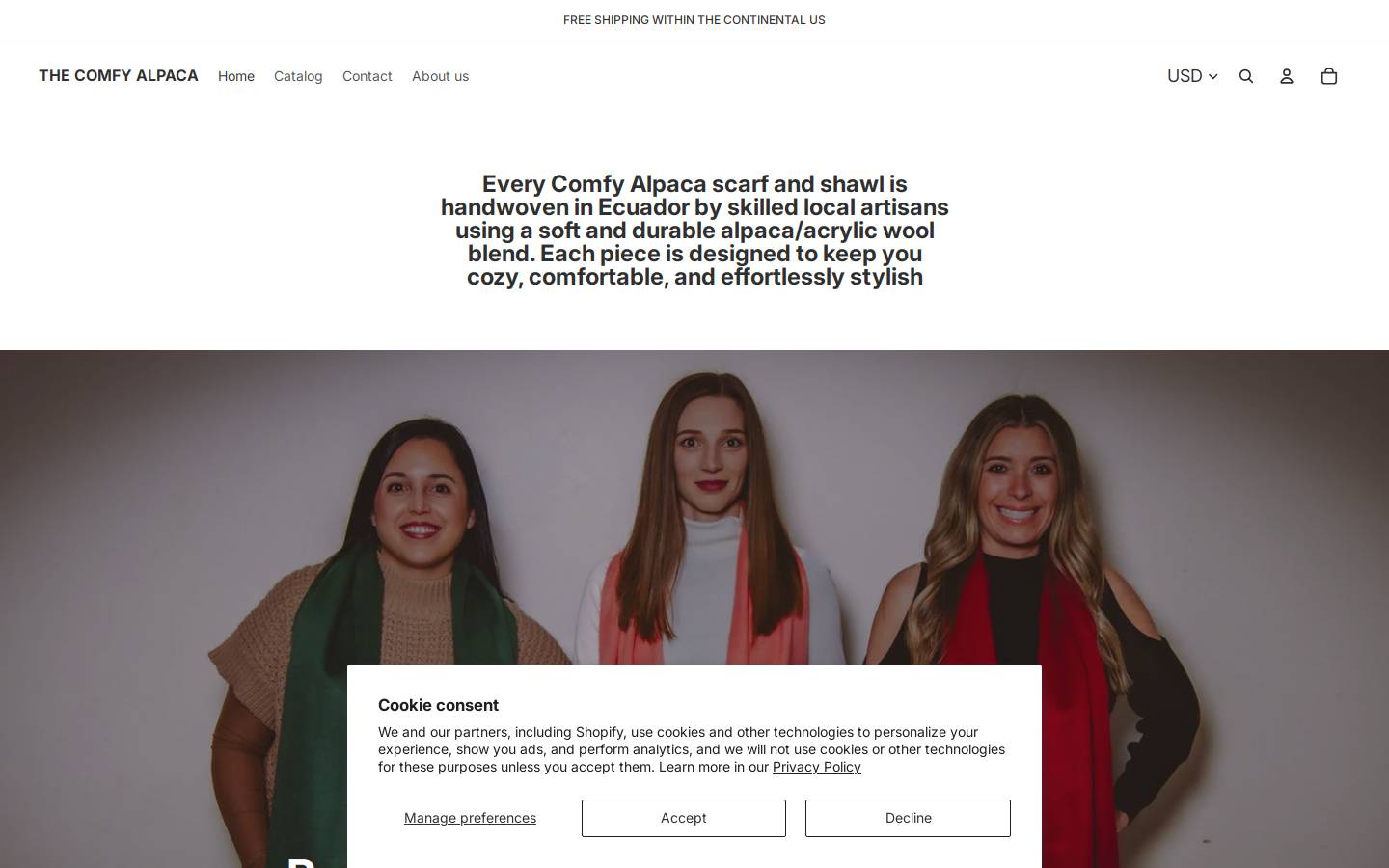 thecomfyalpaca.com homepage screenshot