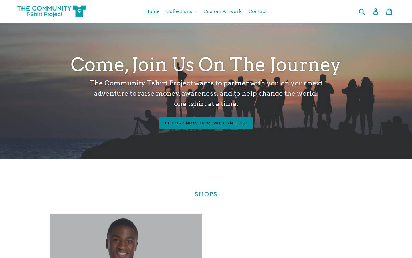 thecommunitytshirtproject.com homepage screenshot