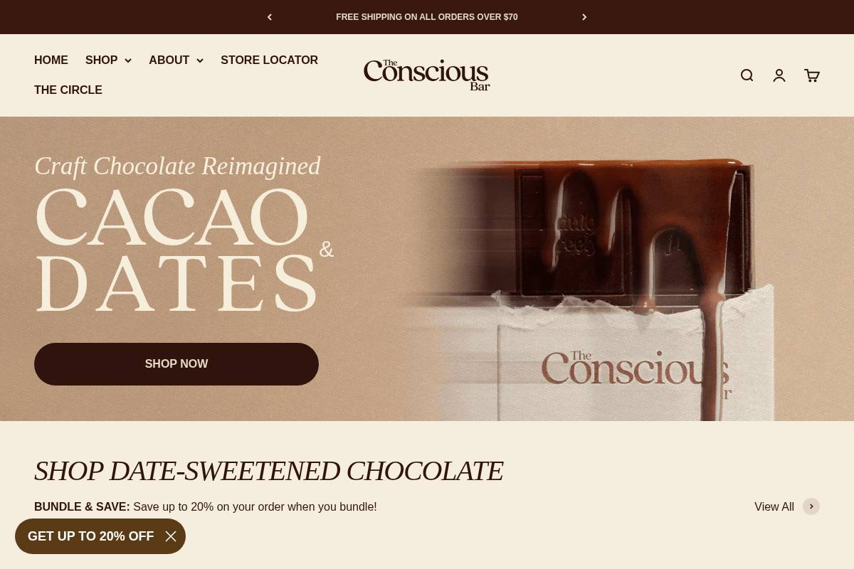 Theconsciousbar homepage screenshot