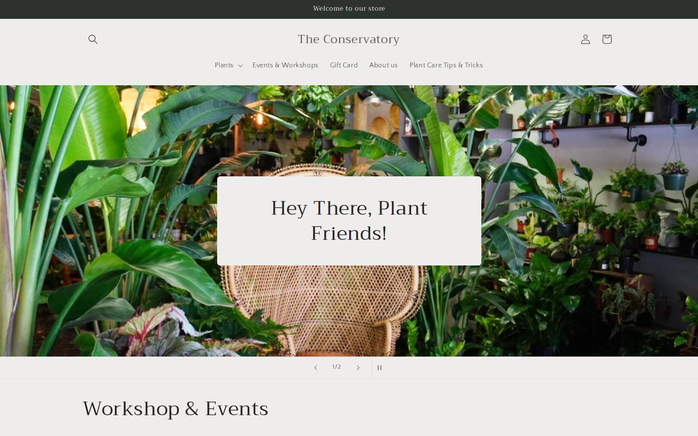 theconservatoryshoppe.com homepage screenshot
