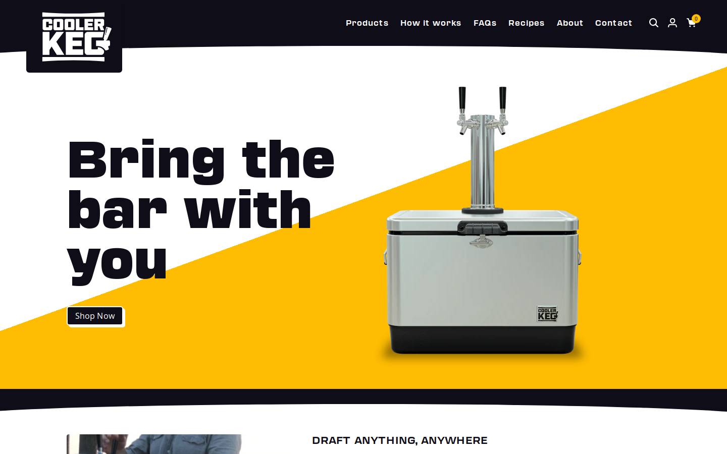 thecoolerkeg.com homepage screenshot