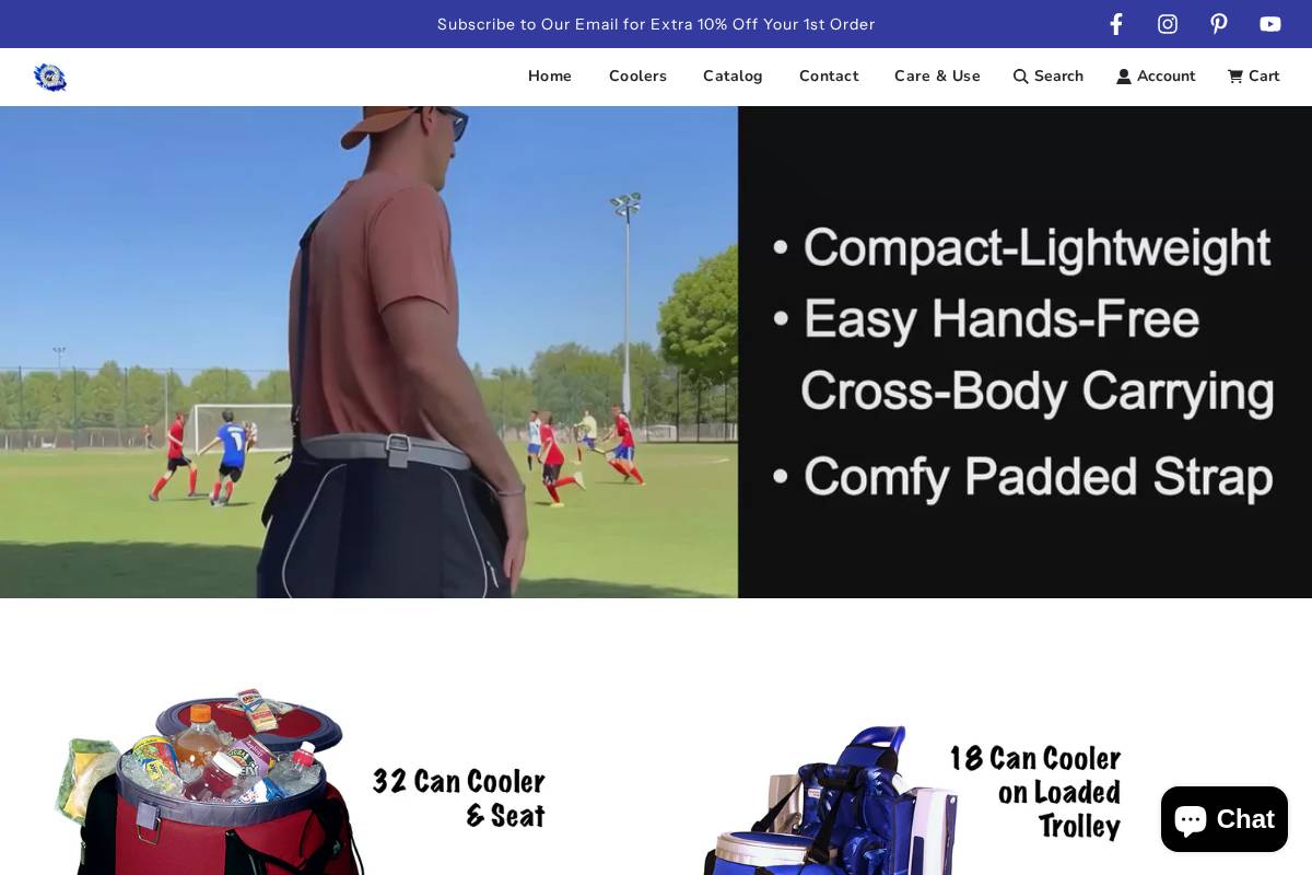 thecoolestcooler.com homepage screenshot