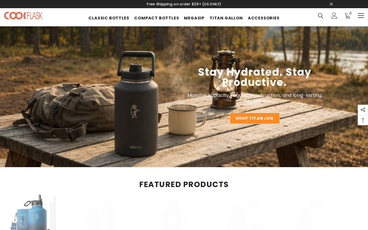 thecoolflask.com homepage screenshot