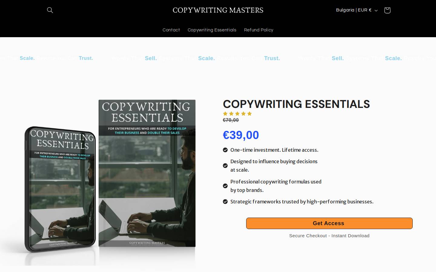 thecopywritingmasters.com homepage screenshot