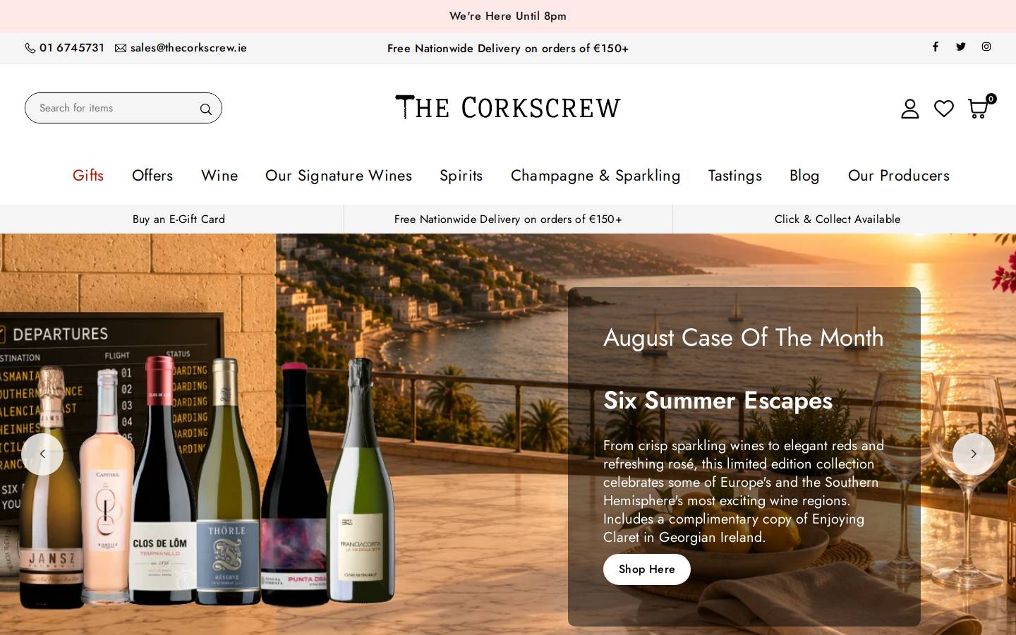 Thecorkscrew homepage screenshot