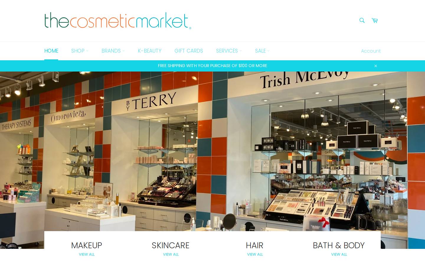 thecosmeticmarket.com homepage screenshot