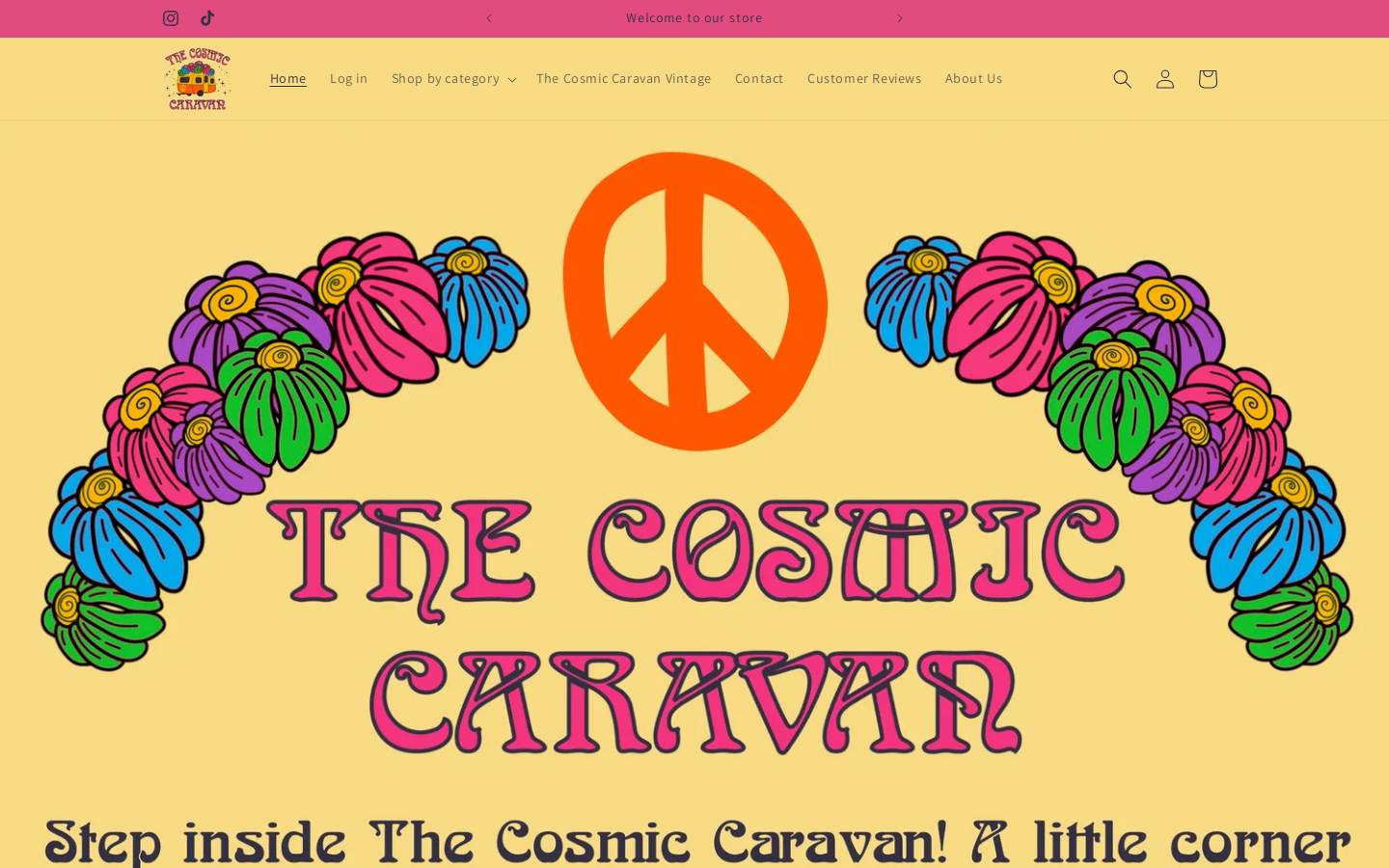 thecosmiccaravan.com homepage screenshot