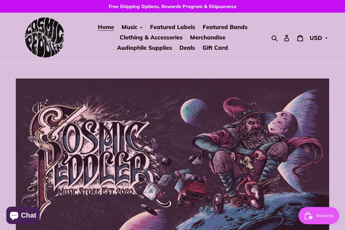 thecosmicpeddler.com homepage screenshot