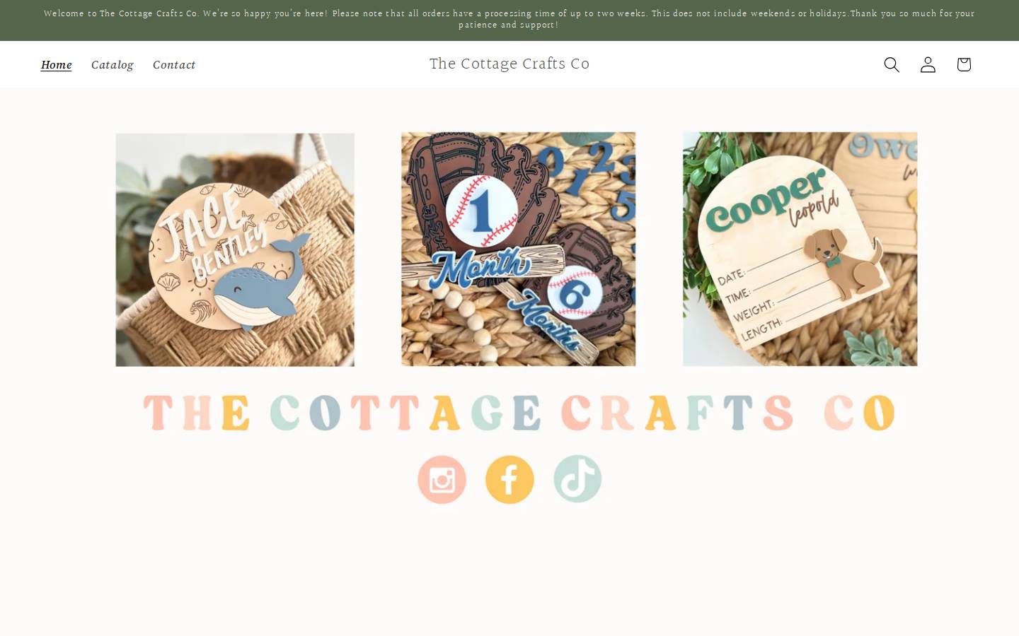 thecottagecraftsco.com homepage screenshot
