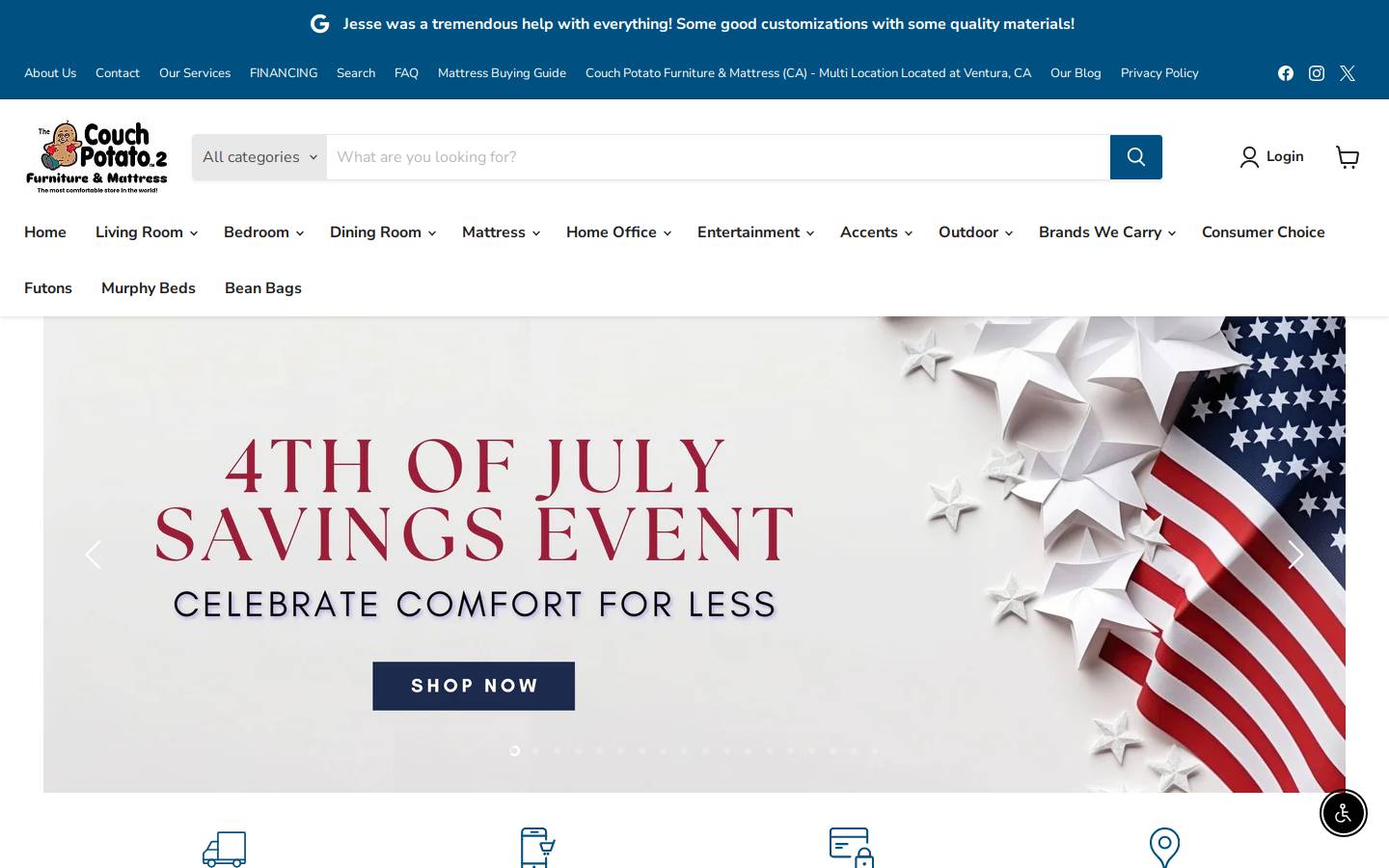 thecouchpotatofurniture.com homepage screenshot