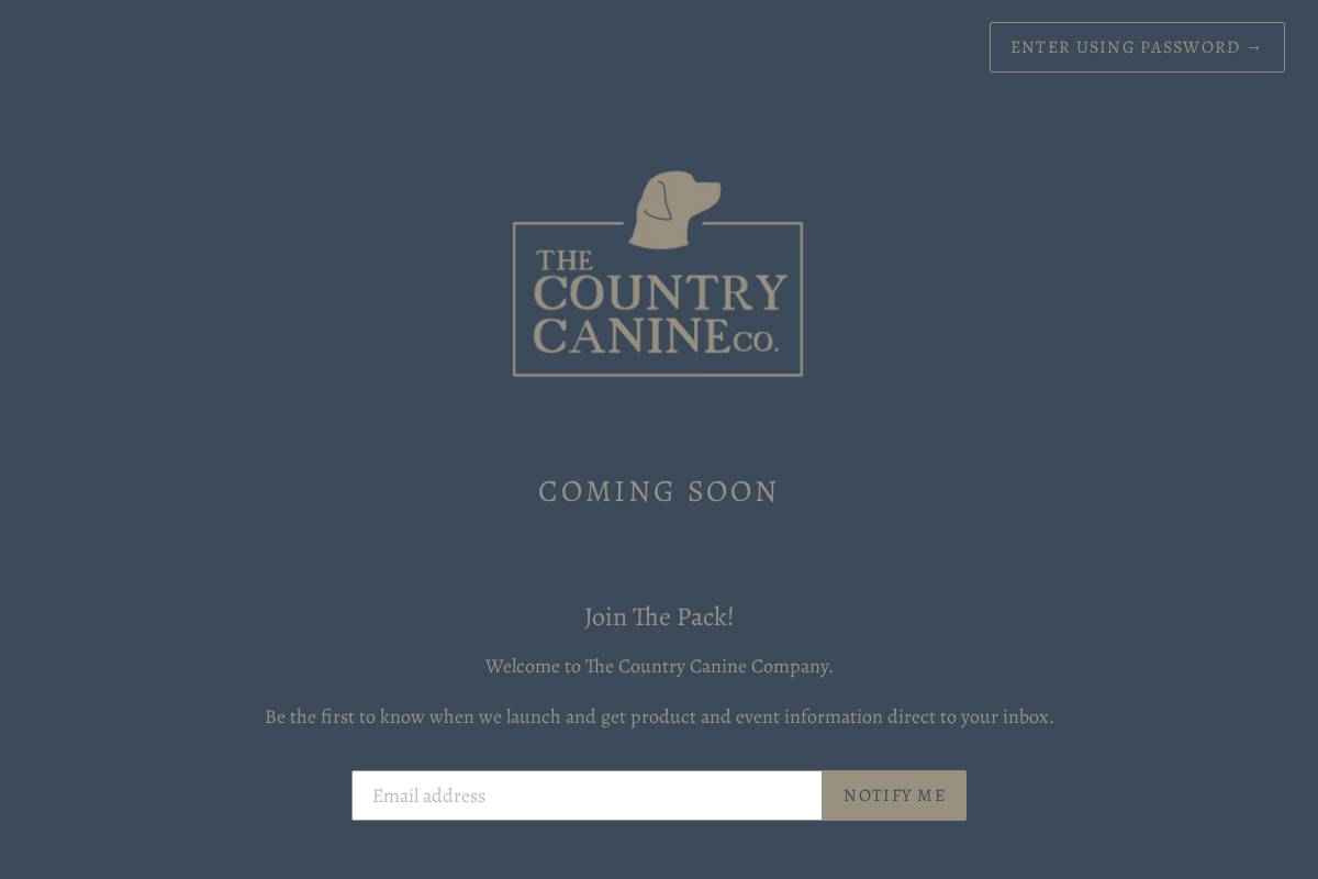 thecountrycaninecompany.com homepage screenshot