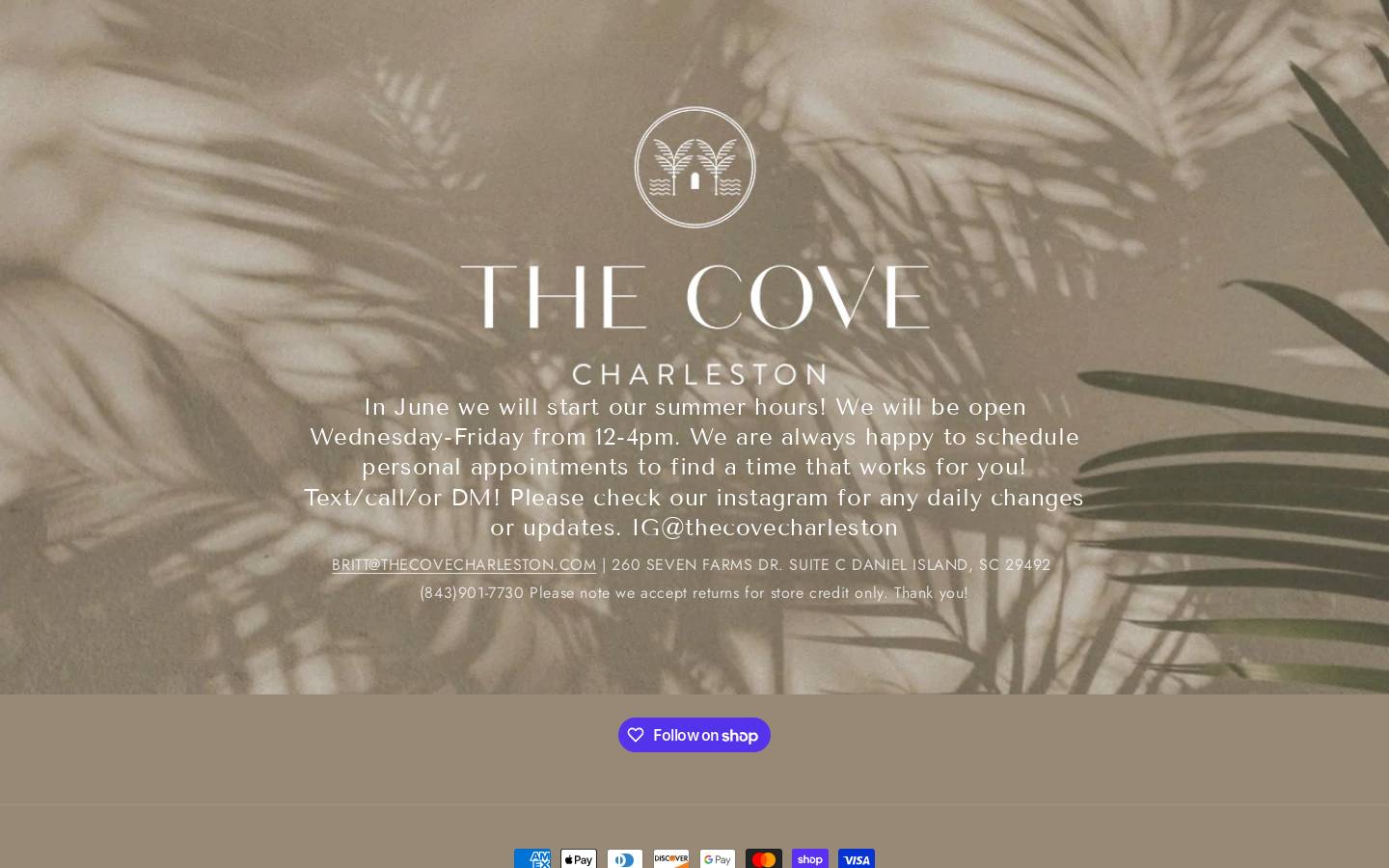 thecovecharleston.com homepage screenshot