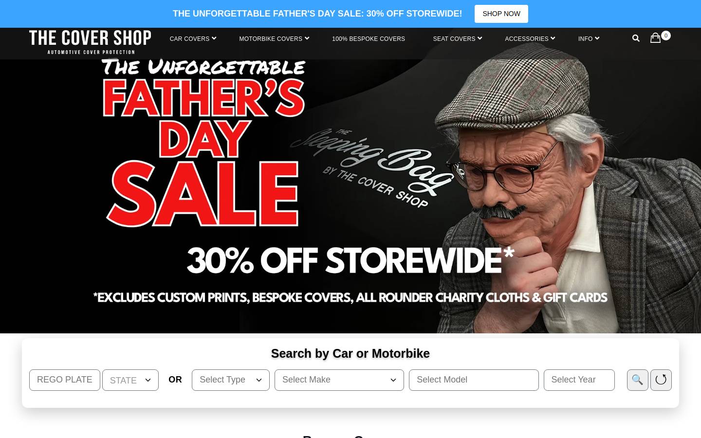 The Cover Shop homepage screenshot