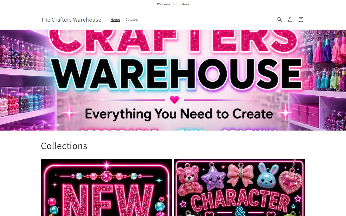 thecrafterswarehouse.com homepage screenshot