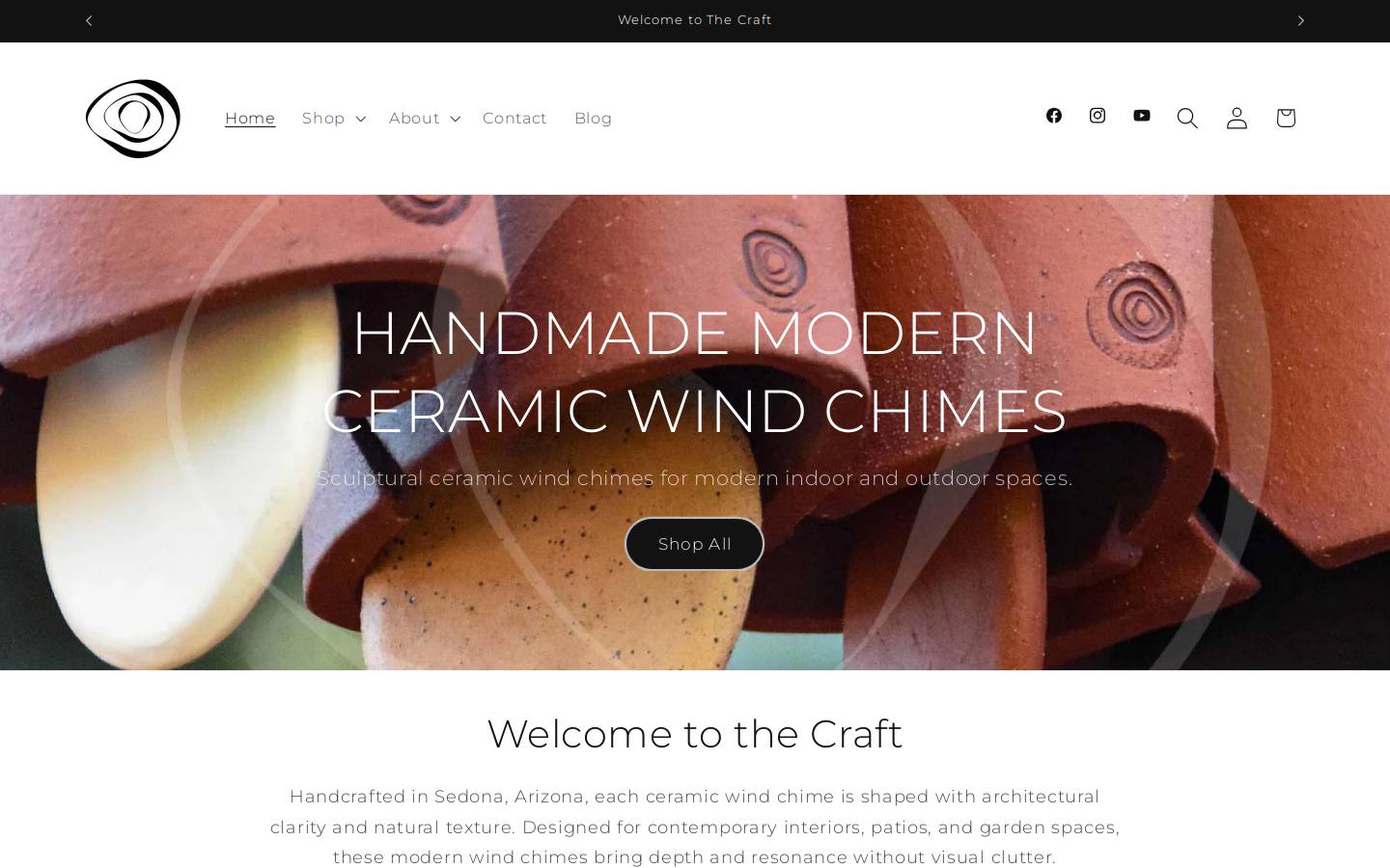thecraftwindchimes.com homepage screenshot