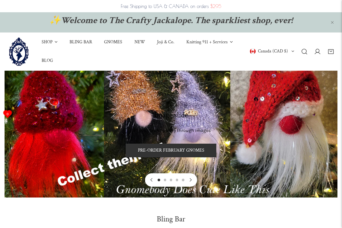 The Crafty Jackalope homepage screenshot