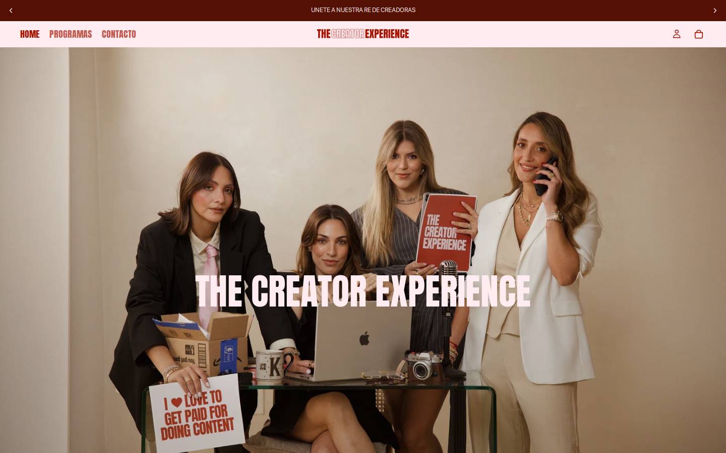 thecreatorexperiencee.com homepage screenshot