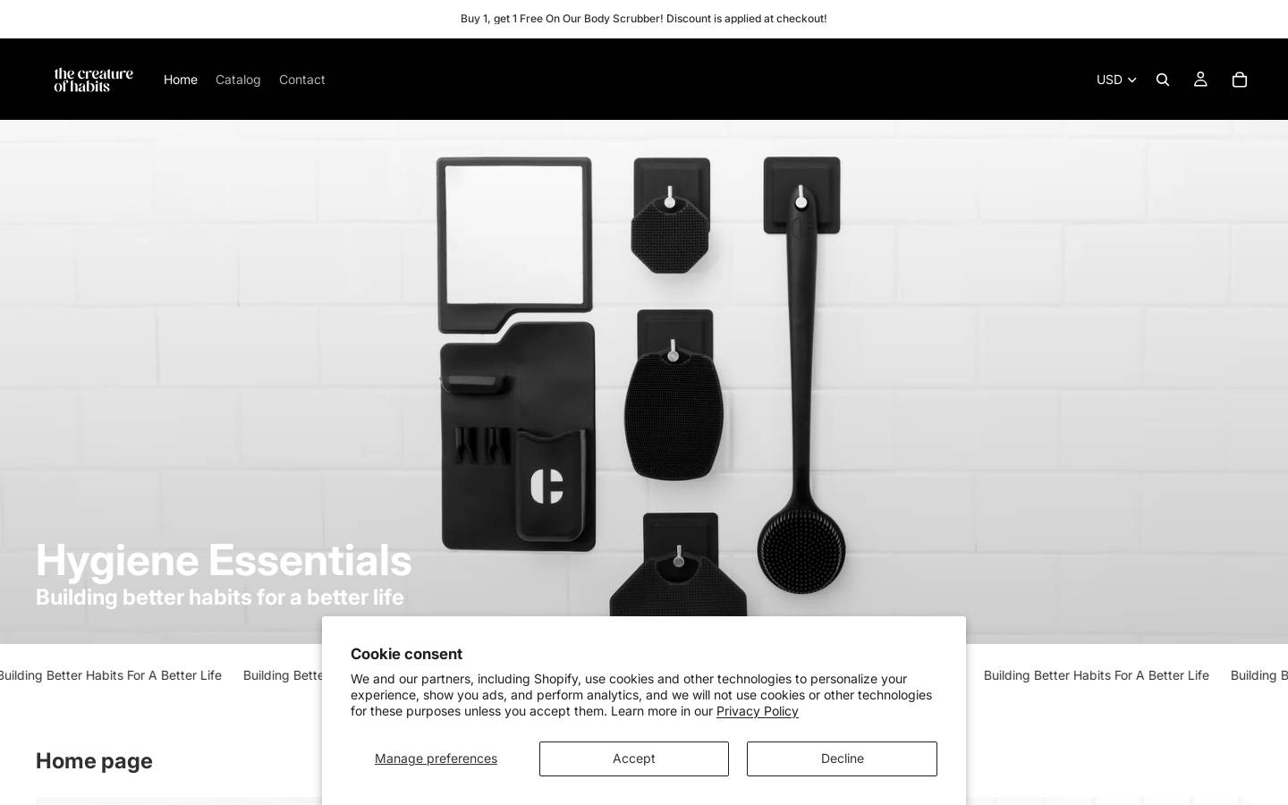thecreatureofhabits.com homepage screenshot