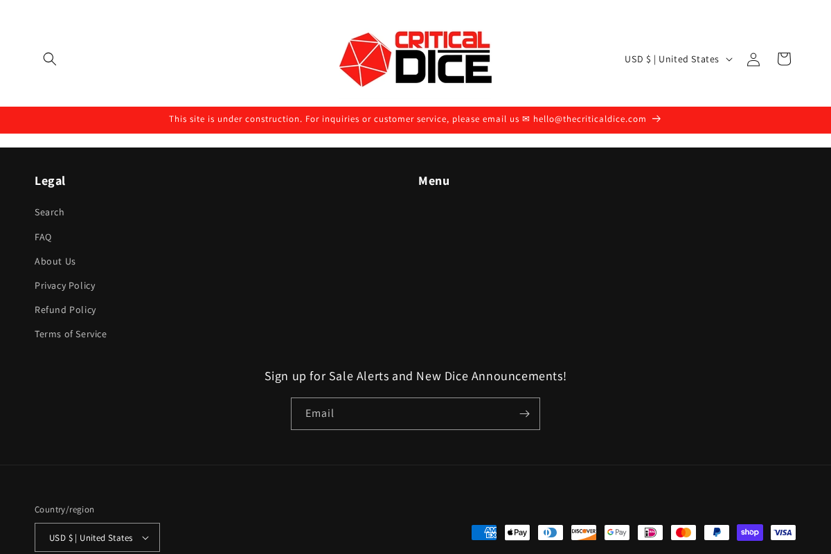 thecriticaldice.com homepage screenshot