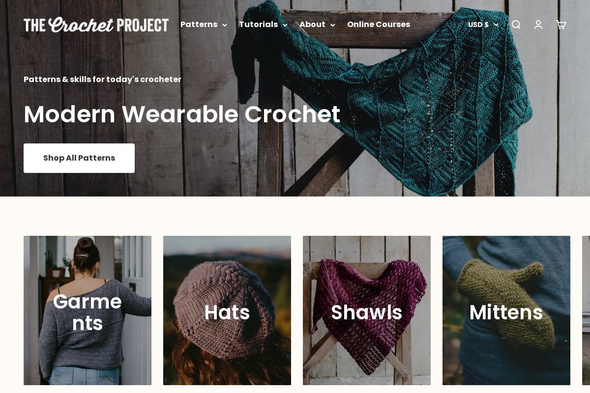 The Crochet Project homepage screenshot