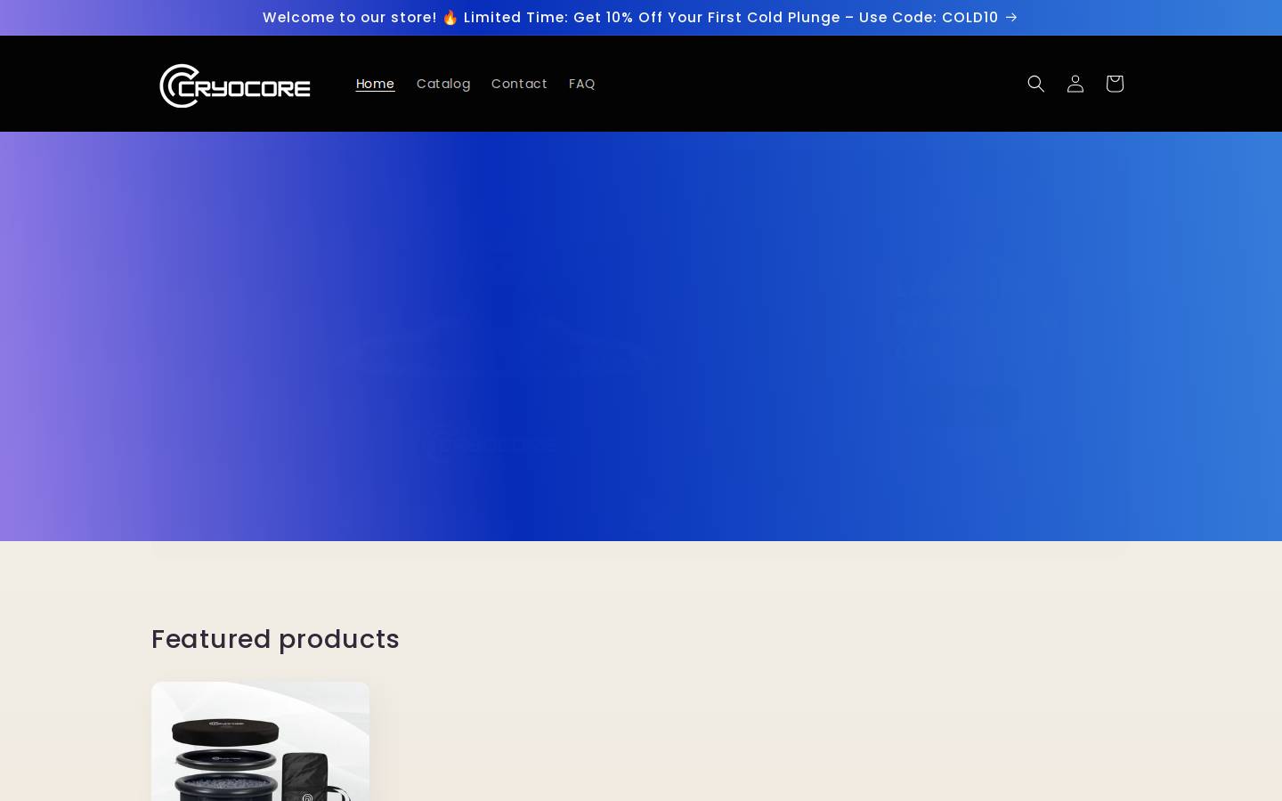 thecryocore.com homepage screenshot