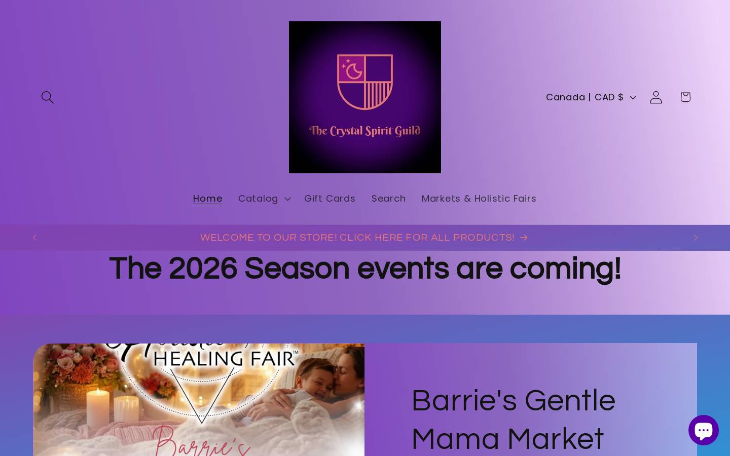 thecrystalspiritguild.com homepage screenshot
