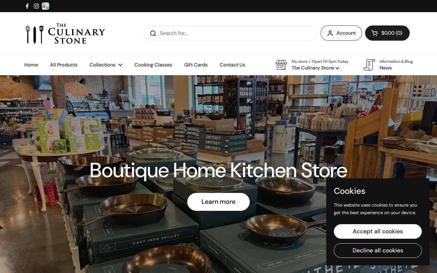 theculinarystone.com homepage screenshot
