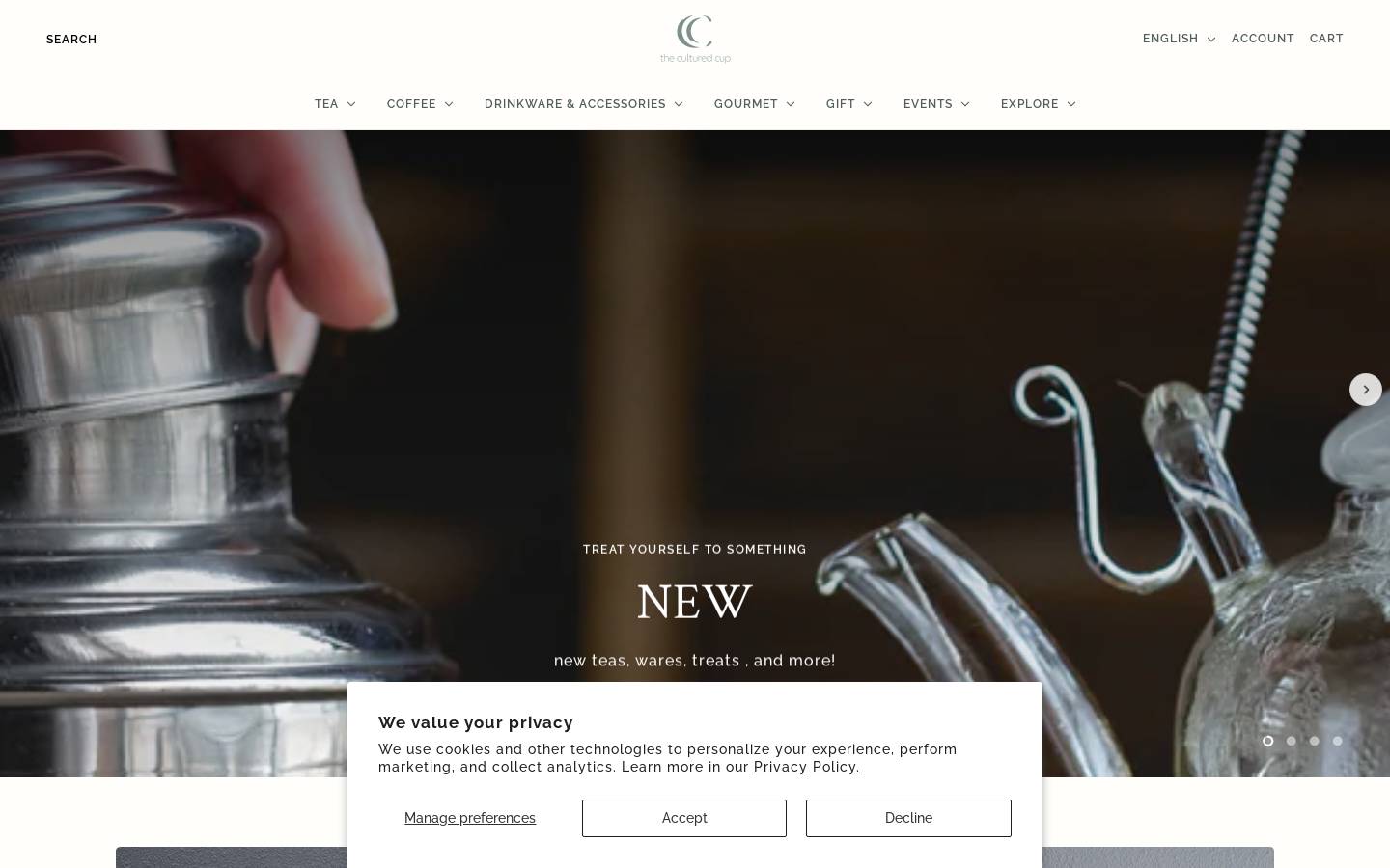 theculturedcup.org homepage screenshot