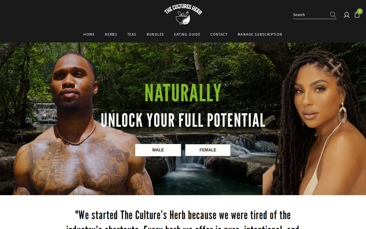 theculturesherb.com homepage screenshot