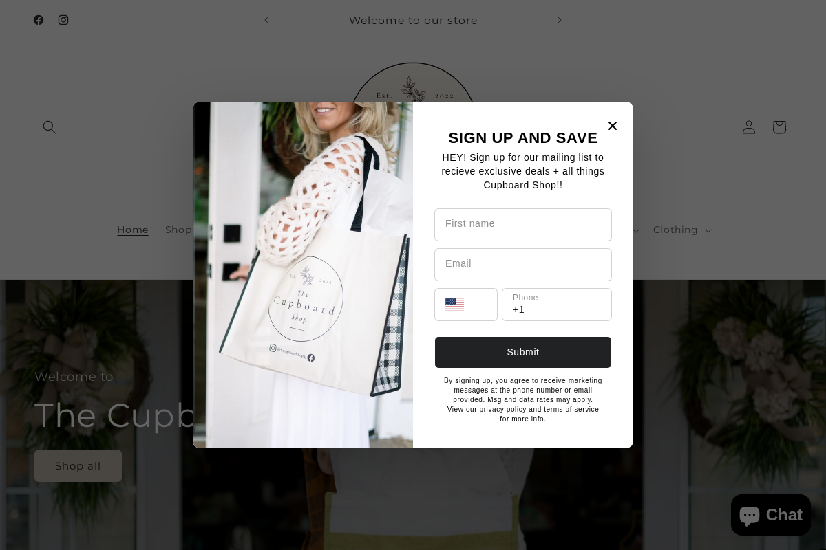 thecupboardshopnj.com homepage screenshot