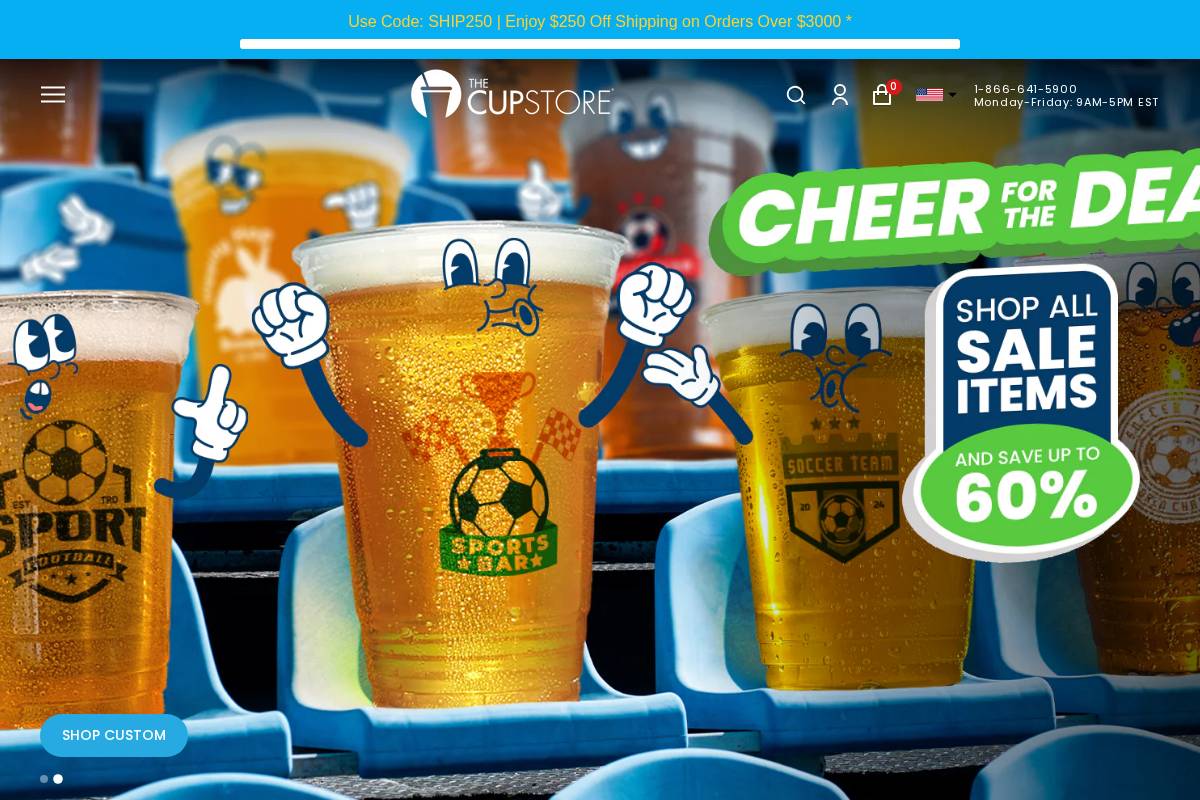 The Cup Store homepage screenshot