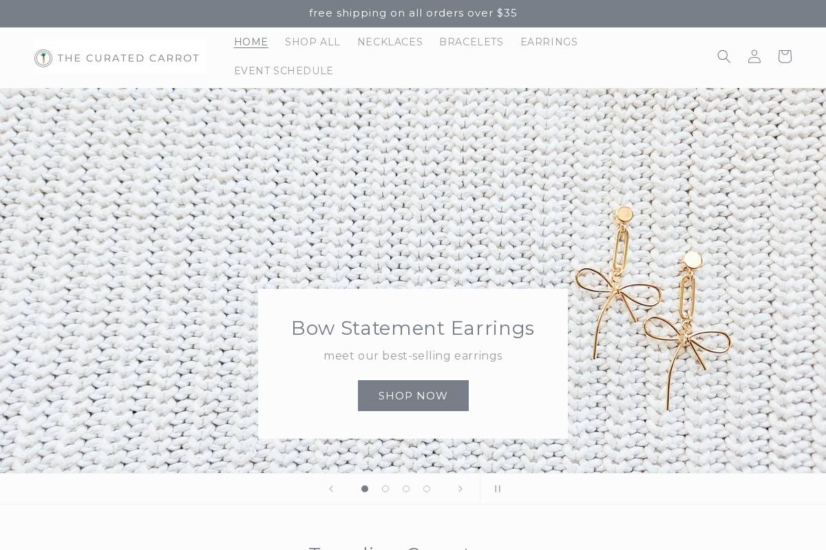 thecuratedcarrot.com homepage screenshot