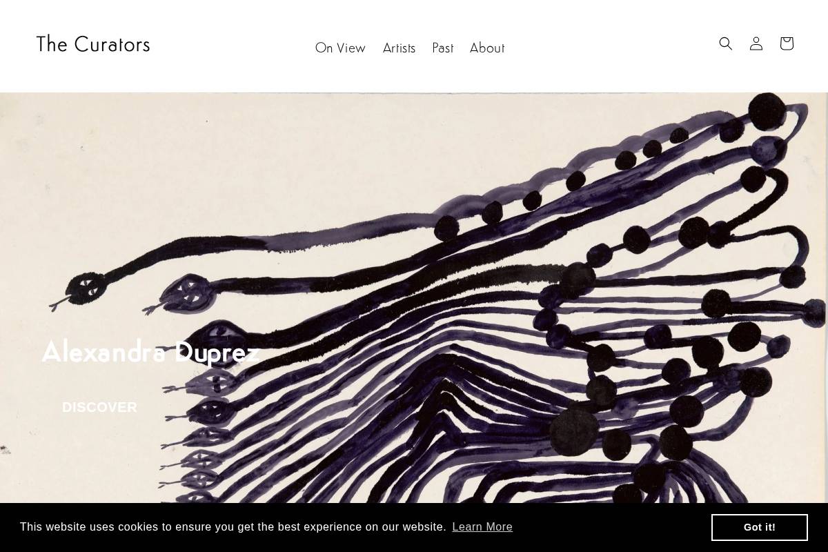 thecurators.com homepage screenshot