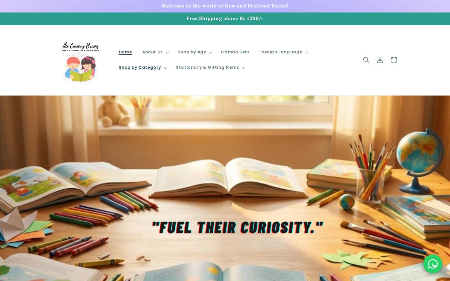 thecuriousbrains.in homepage screenshot