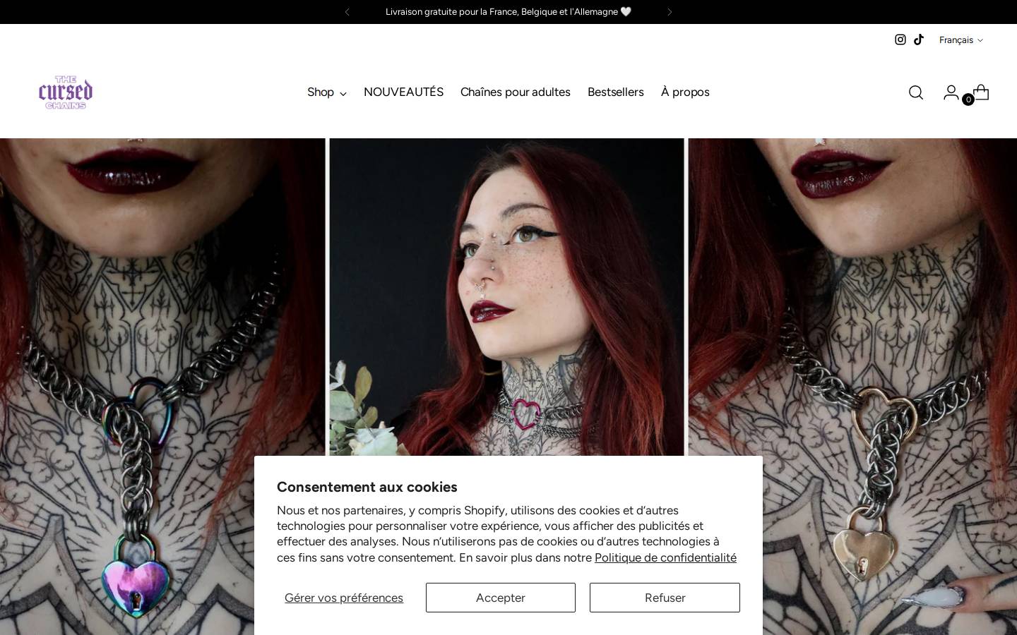 The Cursed Chains homepage screenshot