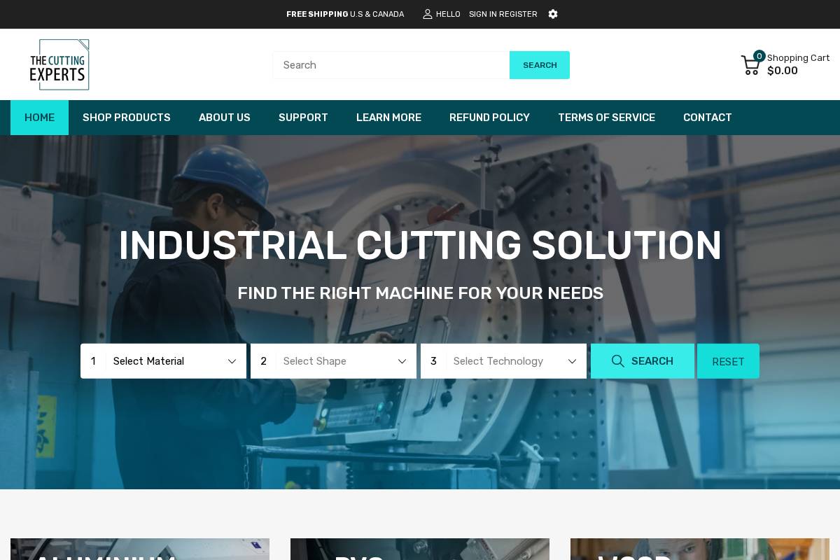 The Cutting Experts homepage screenshot