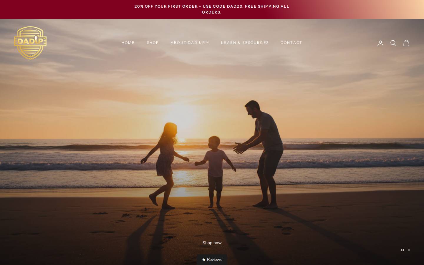 thedadup.com homepage screenshot