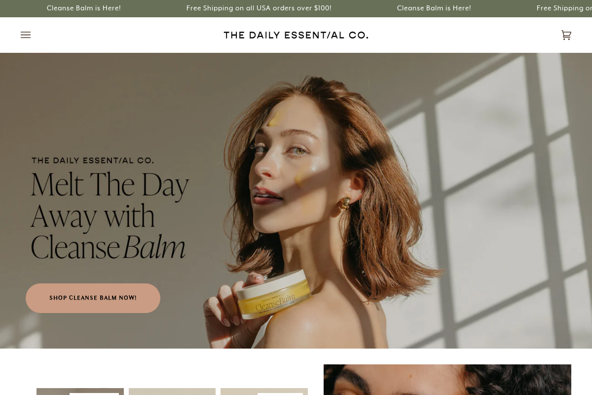 The Daily Essential Co. homepage screenshot
