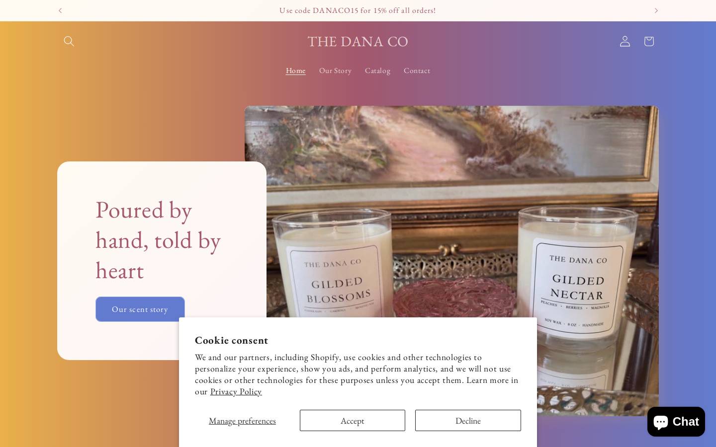 Thedana homepage screenshot